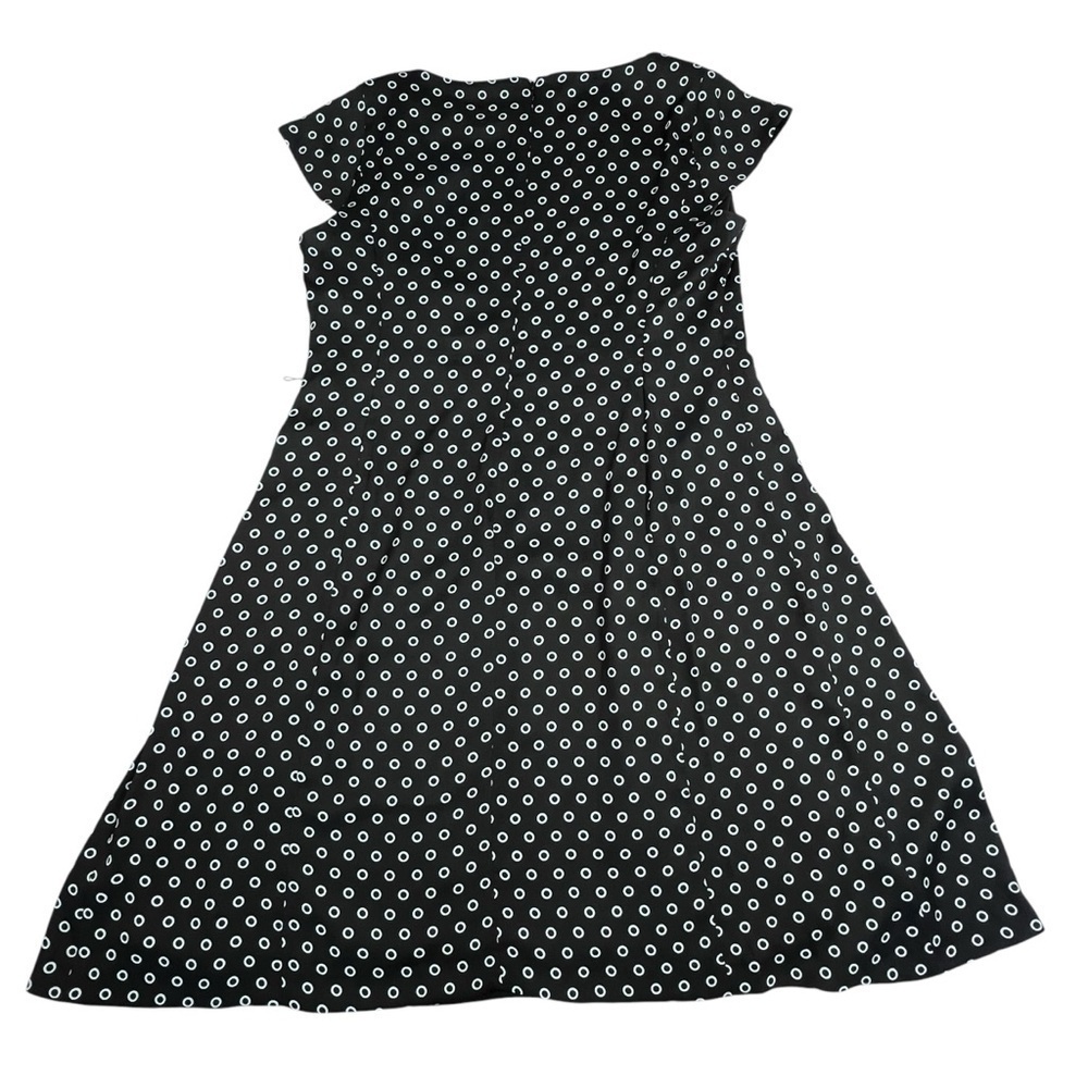 JONES NEW YORK Black White Polka Dot Short Sleeve Dress Women's Size 14W - Picture 11 of 16